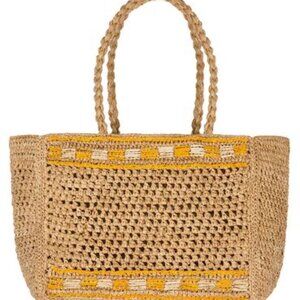 ROUJE Saffran Raffia Basket Bag Tote RARE